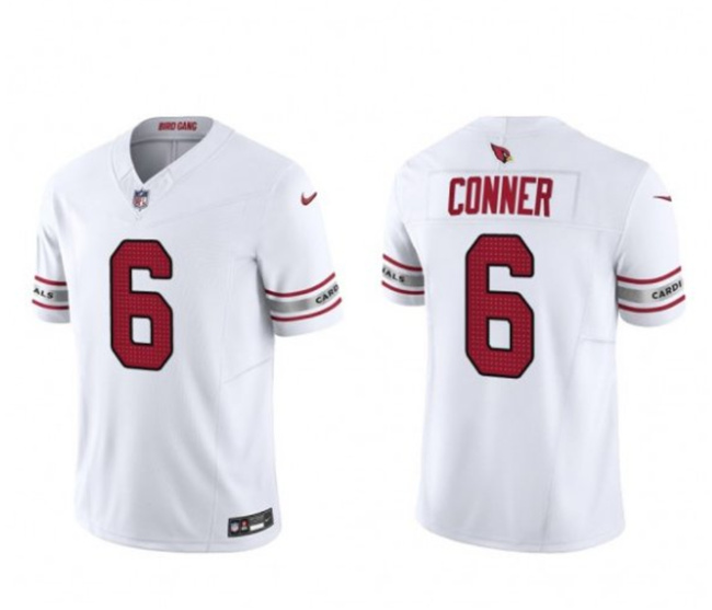Men's Arizona Cardinals #6 James Conner White 2023 F.U.S.E. Vapor Untouchable Limited Football Stitched Jersey